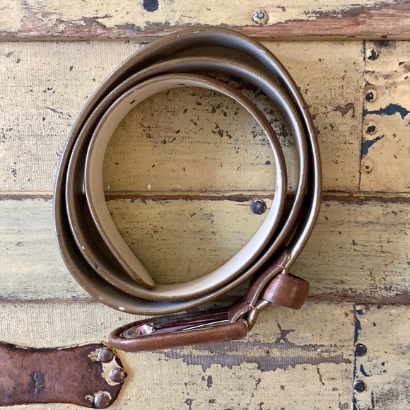 VIA SPIGA LEATHER BELT BROWN NEUTRAL ITALY LEATHER BELT WMNS SIZE S M - Picture 8 of 12